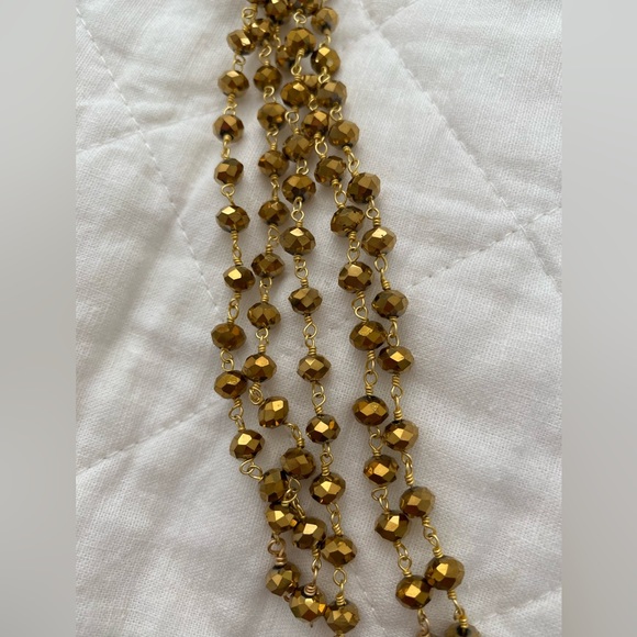 Gold Swarovski Necklace with Coin Pearl - Picture 6 of 6
